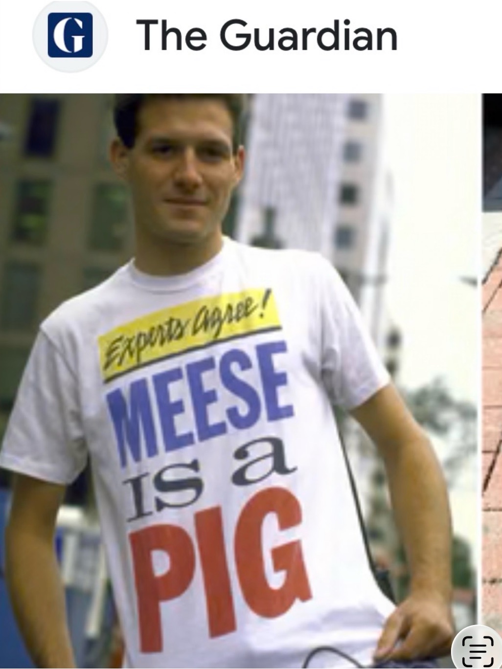 Edwin Meese Is A Pig Shirt Vintage 1987 Very Rare Edwin Meese Is A Pig Shirt Vintage 1987 Very Rare